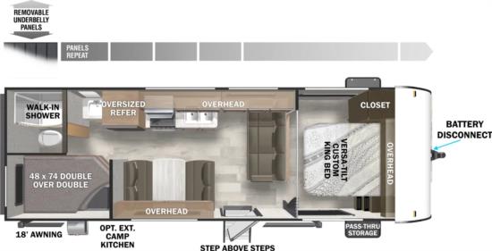 Floor Plan for Salem Bunk House Travel Trailer